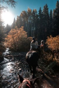 Woman riding a horse