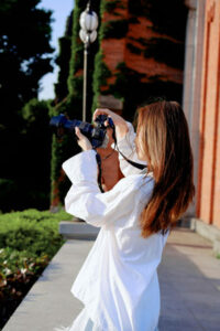 A woman taking a photo