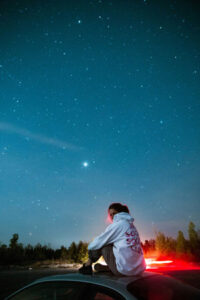 Woman gazing at the stars