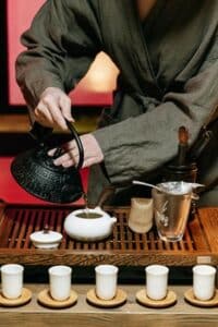 Woman pouring tea